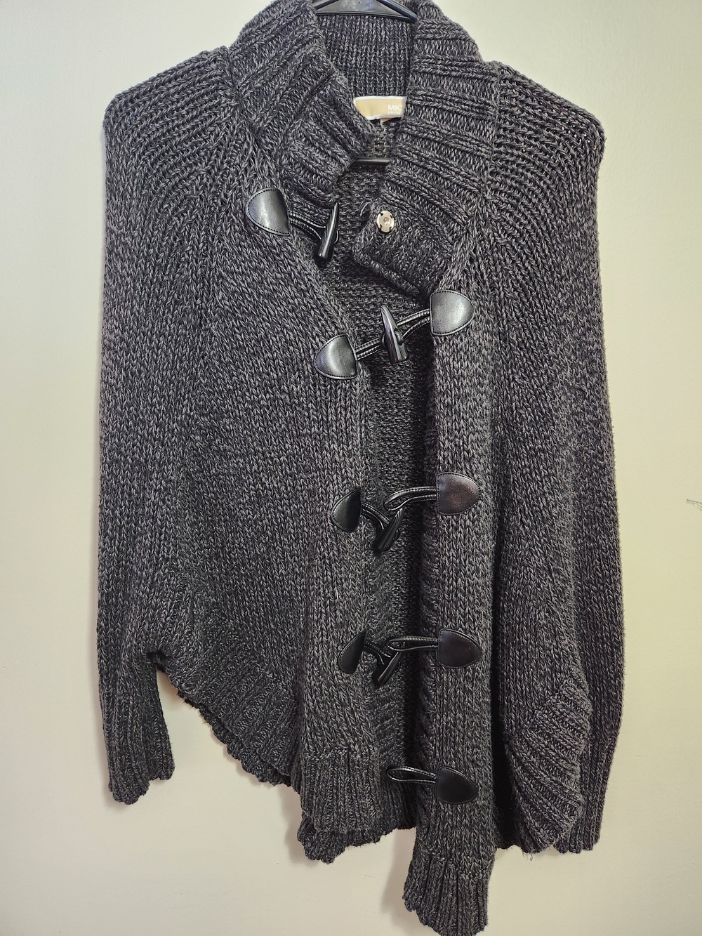 Michael Kors Dark Gray Chunky Toggle Cardigan XS